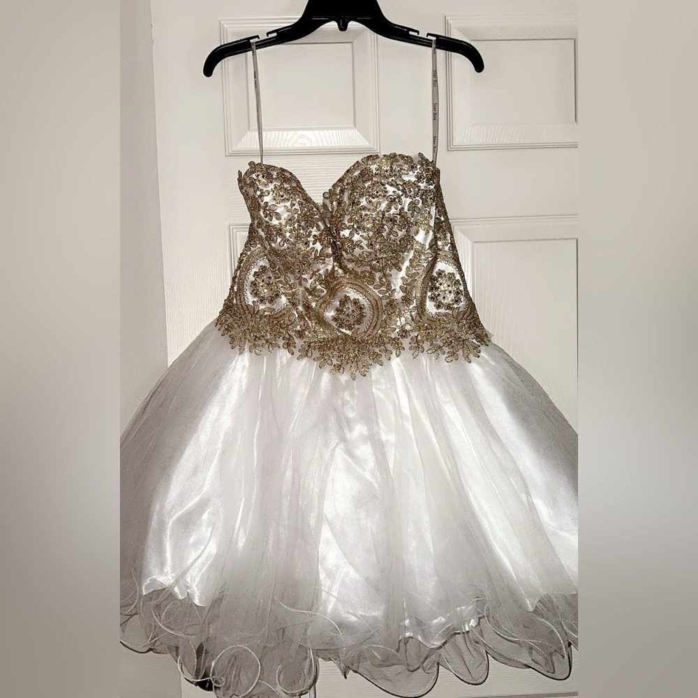 White and gold dress